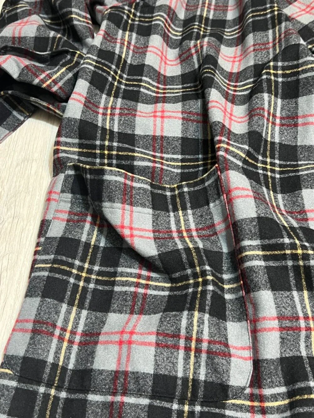 Pendleton Robe Mens XXL Gray Plaid 100% Virgin Wool Long Lounge Bathrobe